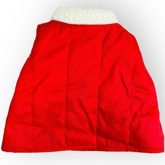 Vintage Teddy Ruxpin Hiking Vest Cherry Red Fleece - Picture 2 of 4